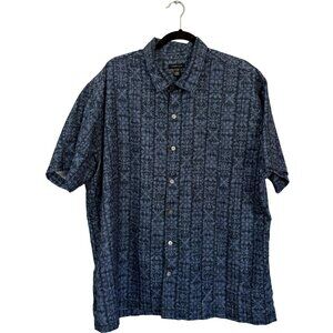 Mens XXL 18-18 1/2 Van Heusen Short Sleeve Button Down Shirt Blue